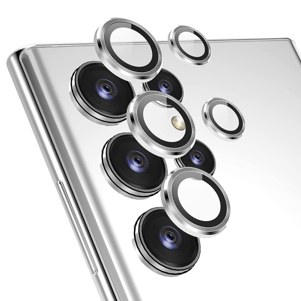 Hat Prince Linsskydd Samsung Galaxy S23 Ultra Härdat Glas Silver