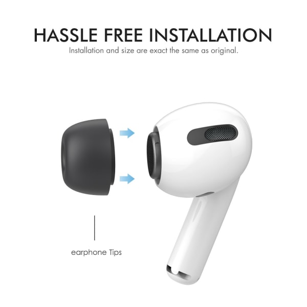 Ahastyle 1 par AirPods Pro 2 øretelefoner i silikonesort medium