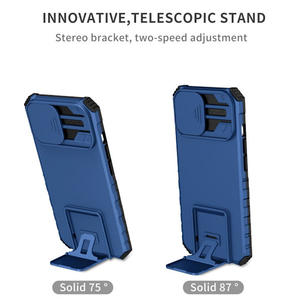 Kickstand Skal iPhone 14 Kameraskydd Blå