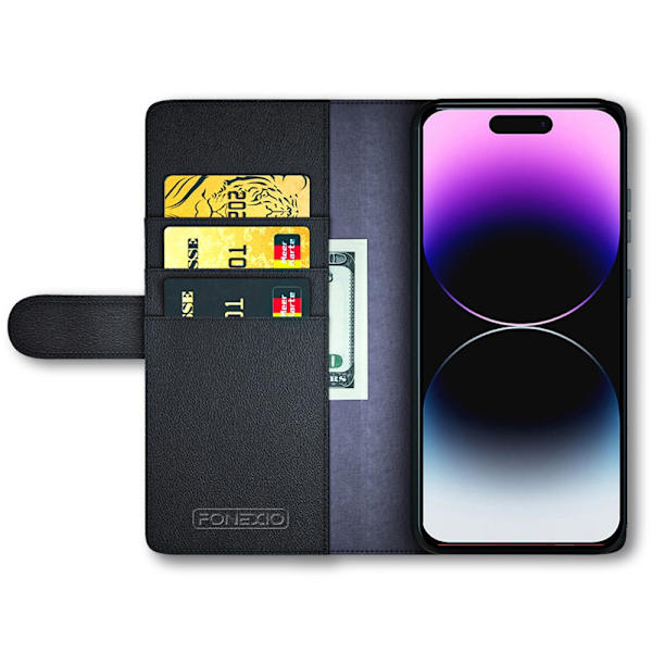 Aito nahkakotelo iPhone 15 Pro Max Musta