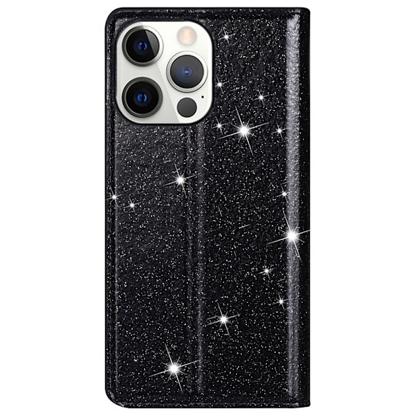 Glitter Pungetui iPhone 14 Pro Sort