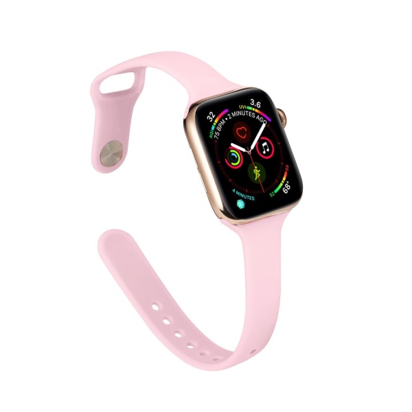 Pehmeä silikonirannekoru Apple Watch 42/44/45 mm vaaleanpunainen