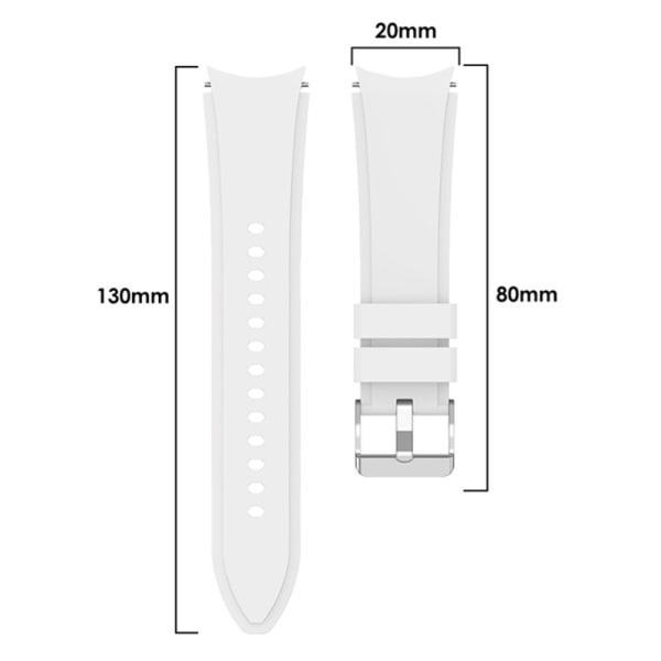 Silikonirannekoru Samsung Galaxy Watch 5 40/44/Pro 45mm valkoinen