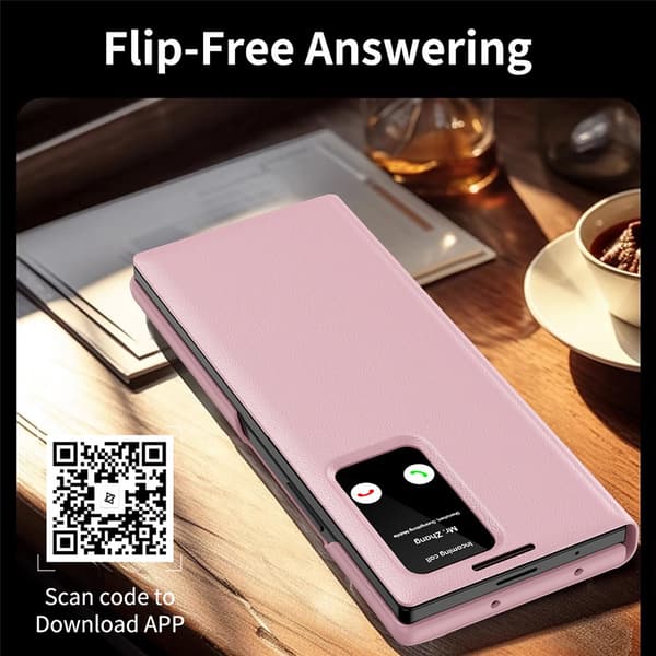 Läderfodral Smart View Samsung Galaxy Z Fold 7 Rosa