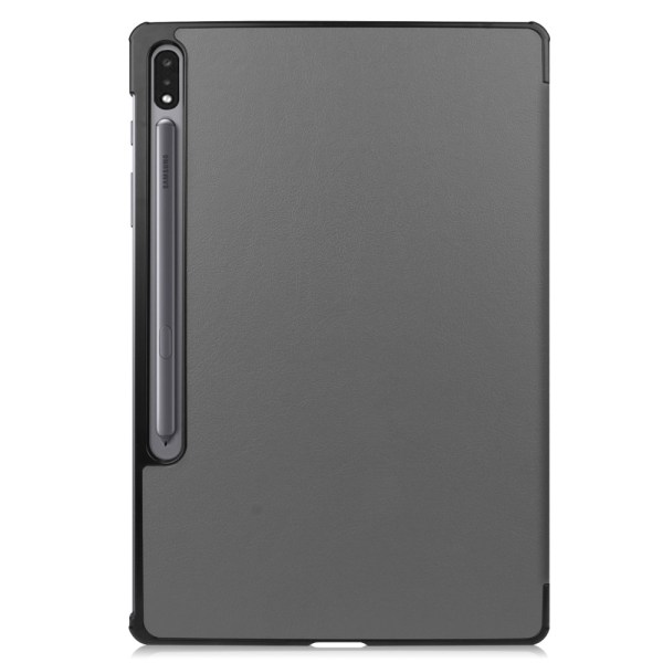 Samsung Galaxy Tab S7 Plus/S8 Plus 12.4 Fodral Tri-fold Grå