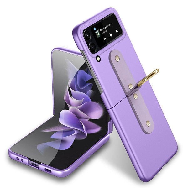 Samsung Galaxy Z Flip 4 -kuori sormustelineellä, violetti