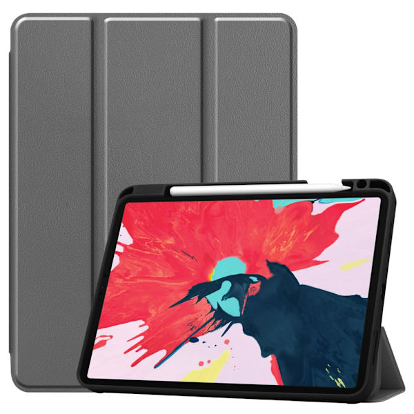 iPad Pro 11 4. generation (2022) Etui Tri-Fold med blyantholder Grå