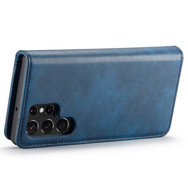 DG.MING 2-in-1 Magnet Wallet Samsung Galaxy S22 Ultra Blue