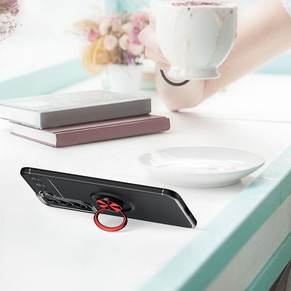 Etui med Ringholder til Samsung Galaxy S22 Plus Sort