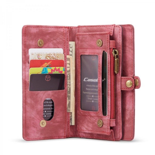 CaseMe Multi-Slot 2 i 1 Plånboksfodral iPhone 13 Röd