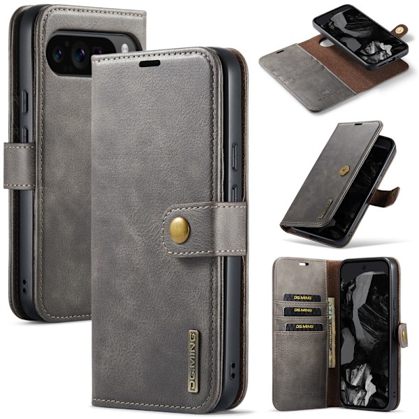 DG.MING 2-in-1 Magneettilompakko Google Pixel 9 Pro XL Ruskea