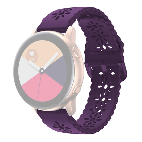 Blomster Silikon Rem Samsung Galaxy Watch 4 40/42/44/46 mm Lilla