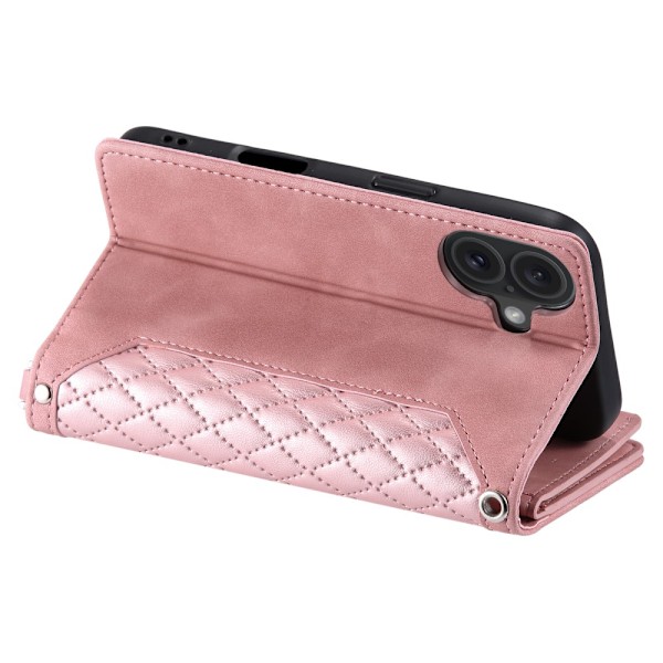 iPhone 16 Pung Etui Polstret Rosa