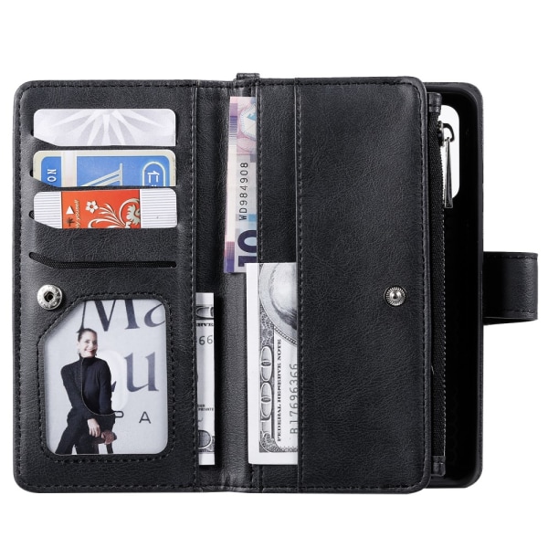 Zipper Magnet Leather Wallet Samsung Galaxy S20 Svart