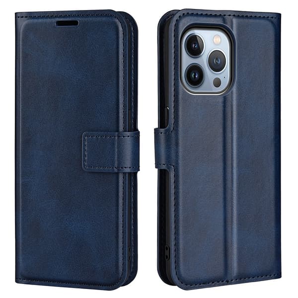 iPhone 14 Pro Max Wallet Läder Blå