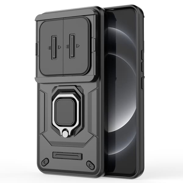 Hybridskal Xiaomi 14 Ultra Ring + Kamerabeskyttelse Sort