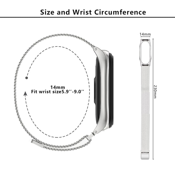 Milanese Loop Rem til Xiaomi Mi Band 5/6 Guld