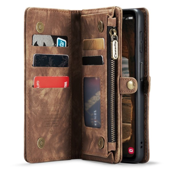 CaseMe Multi-Slot 2 i 1 Wallet Case Galaxy A54 Brun
