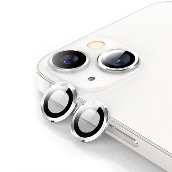 Hat Prince Lens Cover iPhone 14/14 Plus Hærdet Glas Sølv