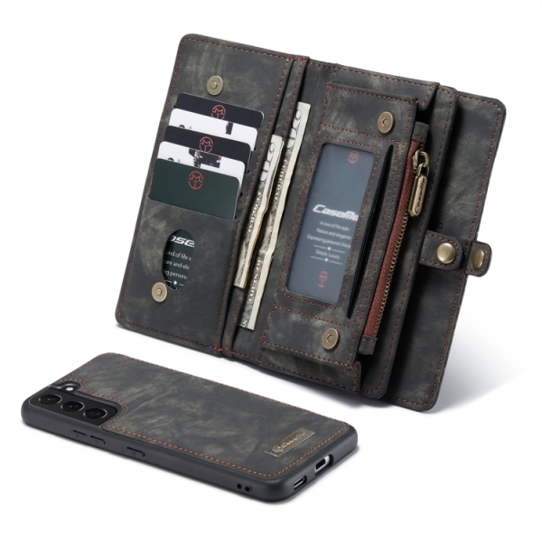 CaseMe Multi-Slot 2 i 1 Pungetui Galaxy S22 Plus Sort