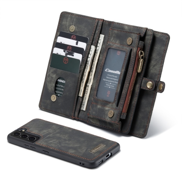 CaseMe Multi-Slot 2 i 1 Wallet Case Galaxy S22 Plus Sort