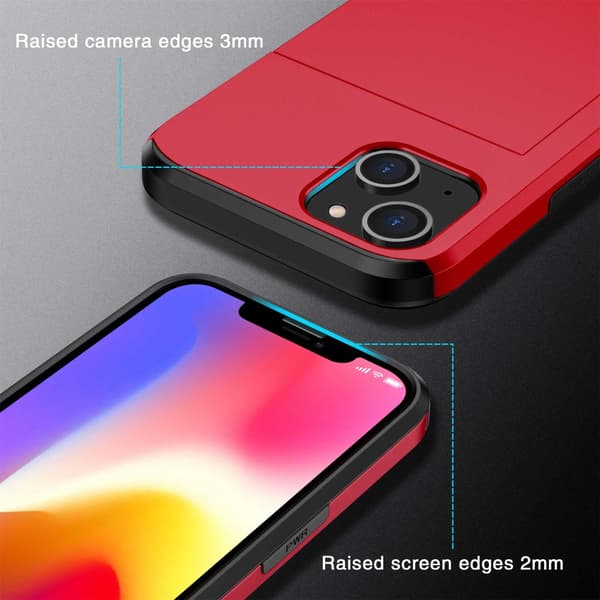 Skal Med Kortfack iPhone 14 Plus Röd