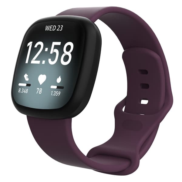 Silikonarmband Fitbit Versa 4/Sense 2 Mörklila (S)