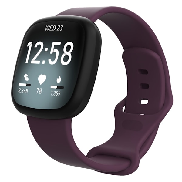 Silikonarmbånd Fitbit Versa 4/Sense 2 Mørklilla (L)