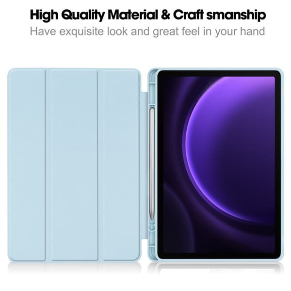 Samsung Galaxy Tab S9 FE Etui Tri-Fold Med Pen-holder Blå