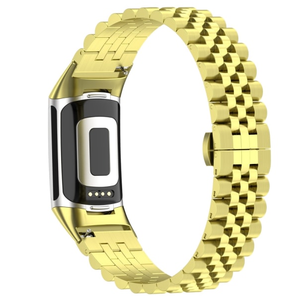 Metallarmband Fitbit Charge 5 i Fjärilsspänne Guld
