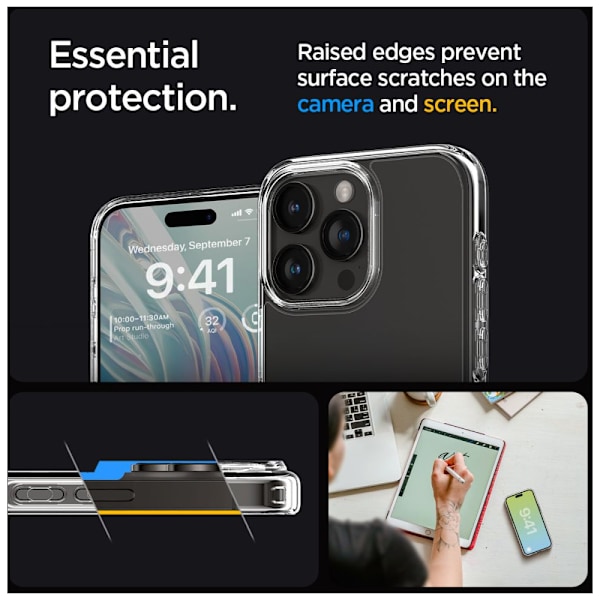 Spigen iPhone 15 Pro -kotelo Ultra Hybrid Crystal Clear