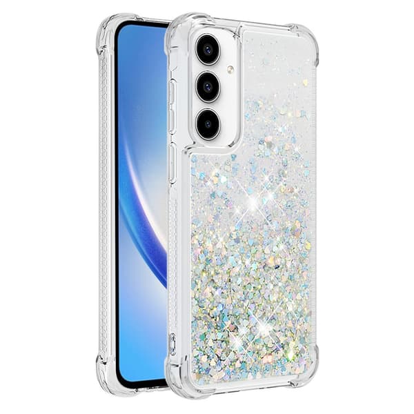 Glitter Bling TPU Skal Samsung Galaxy A35 Silver