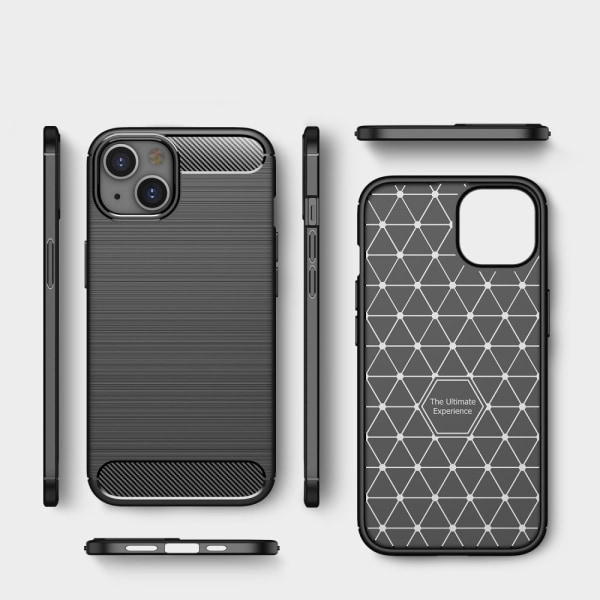 Carbon Shockproof TPU Case iPhone 14 Plus Black