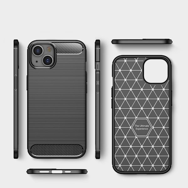 Carbon Shockproof TPU Cover iPhone 14 Plus Sort