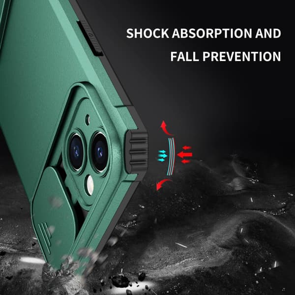 Kickstand-kuori iPhone 14 Plus - Kameransuojaus Vihreä