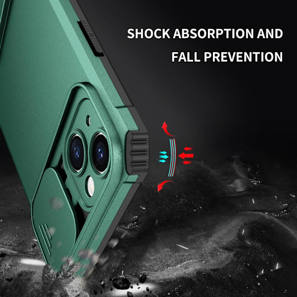 Kickstand Skal iPhone 14 Plus Kameraskydd Grön