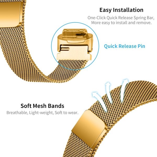 Milanese Loop Rem Fitbit Inspire 3 Guld