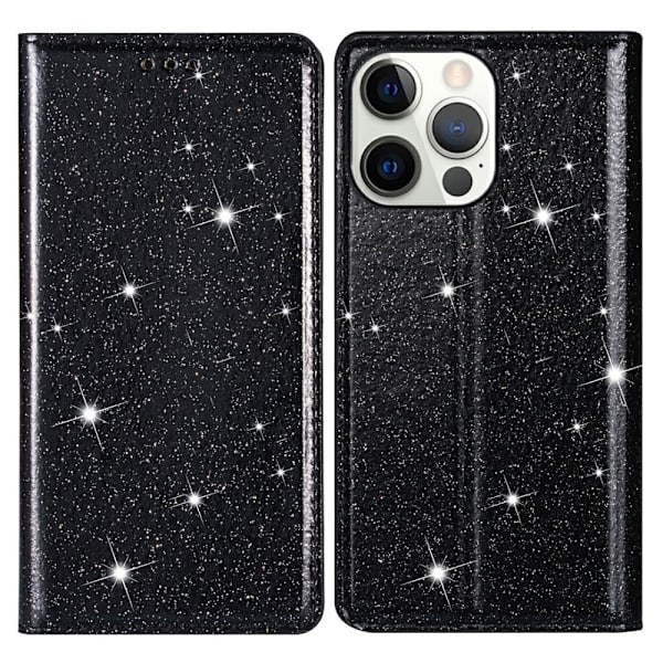Glitter Pungetui iPhone 13 Pro Sort