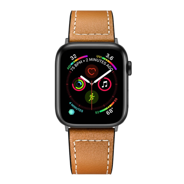 Klassisk læderrem til Apple Watch 42/44/45/49 mm Cognac