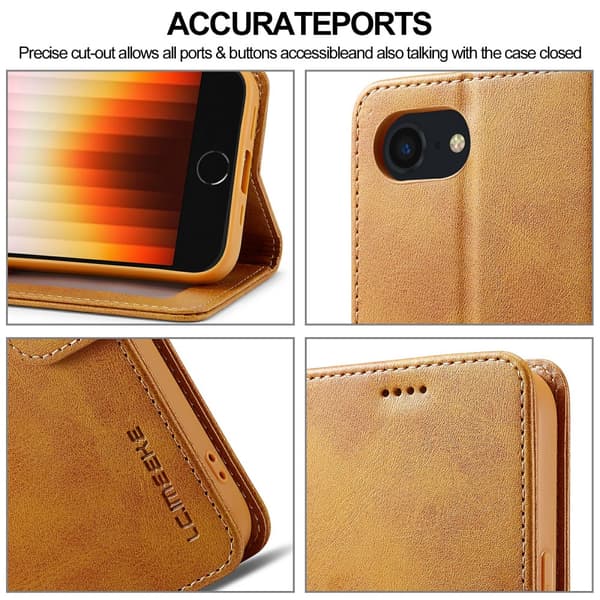 LC.IMEEKE Plånboksfodral iPhone 16e Cognac