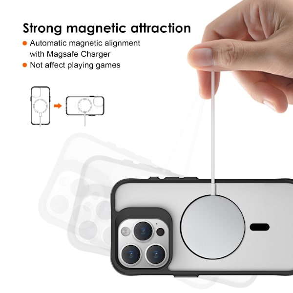 Magneettinen MagSafe-kuori iPhone 16 Prolle, musta