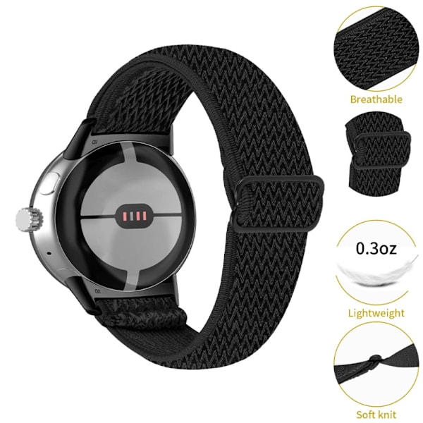 Vävd Nylonarmband Google Pixel Watch 2 Svart
