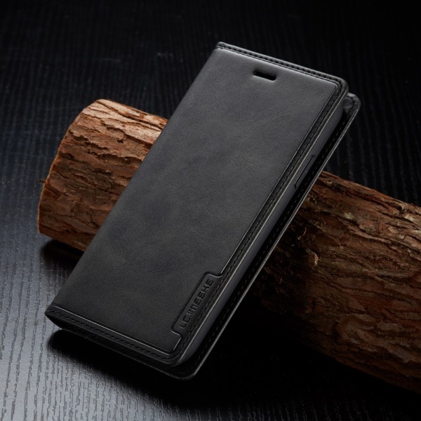 LC.IMEEKE Retro Nahkakotelo iPhone 11 Musta
