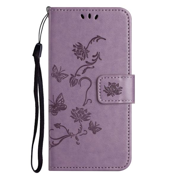 Läderfodral Fjärilar iPhone 16 Pro Max Lila