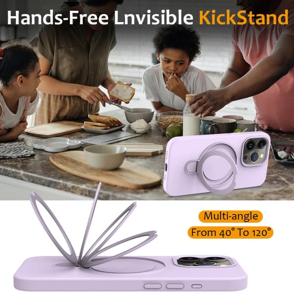 Silikonskal Kickstand MagSafe iPhone 16 Pro Lila