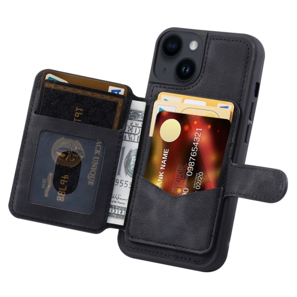 Multi-Slot Skal RFID-beskyttelse iPhone 13 Sort