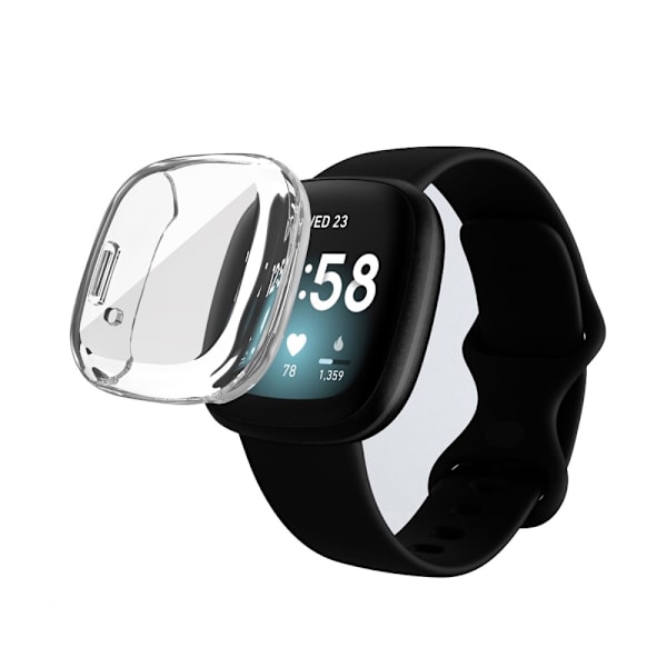 HAT PRINCE Fuldækkende TPU Skal Fitbit Versa 3/Sense Transparent