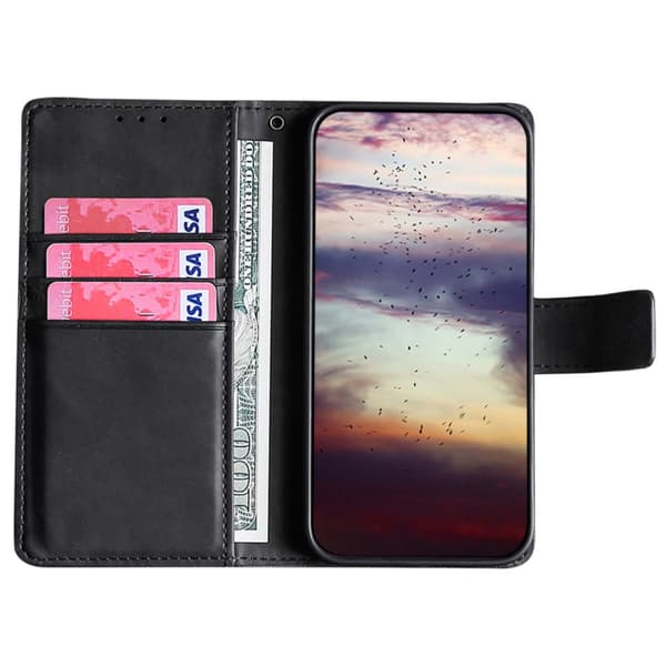 iPhone 14 Pro Etui Krokodillemønster Sort