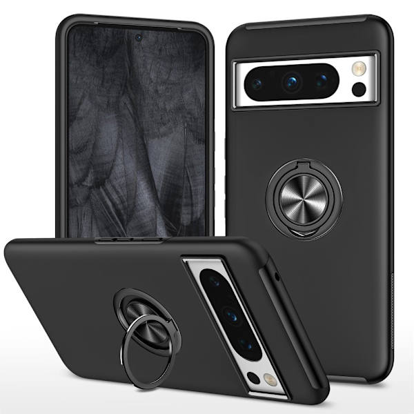 Etui med ringholder til Google Pixel 8 Pro Sort