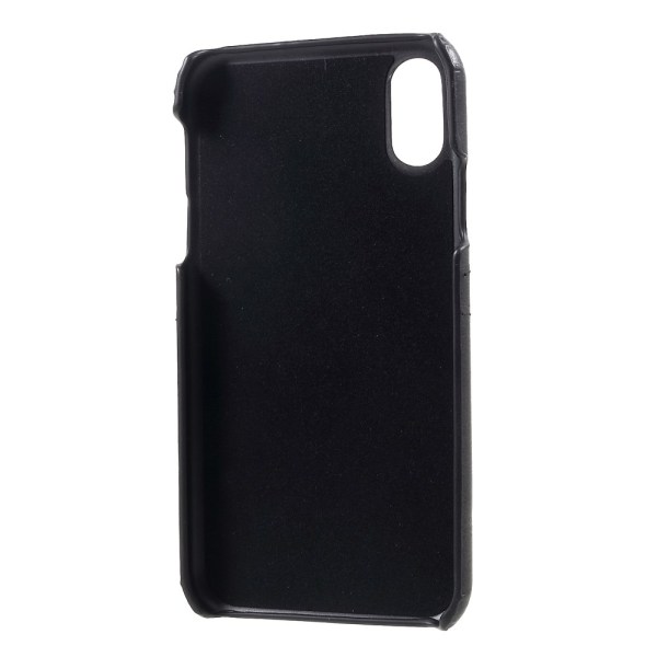 Læderskal med kortholder iPhone XR Sort